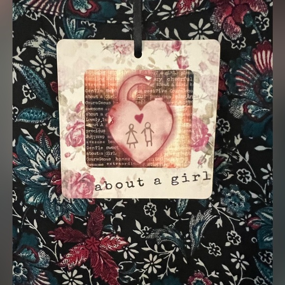 NWT About A Girl Pink and Green Boxy Blouse size XL (A106) - Picture 4 of 9